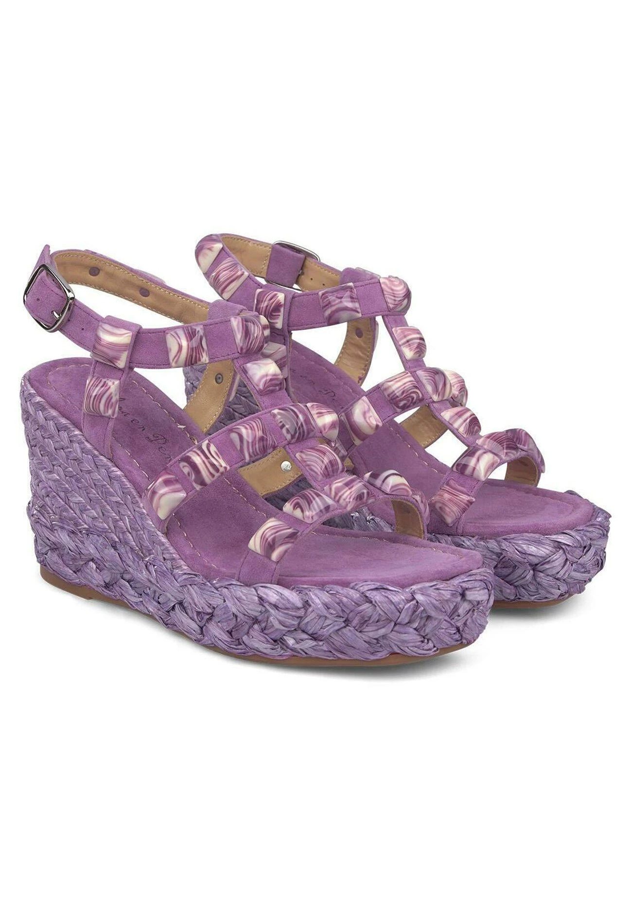 Alma En Pena Bermudez - Sandalias De Cuña - Morado 4 Alma En Pena Bermudez - Sandalias De Cuña - Morado - Imagen 2
