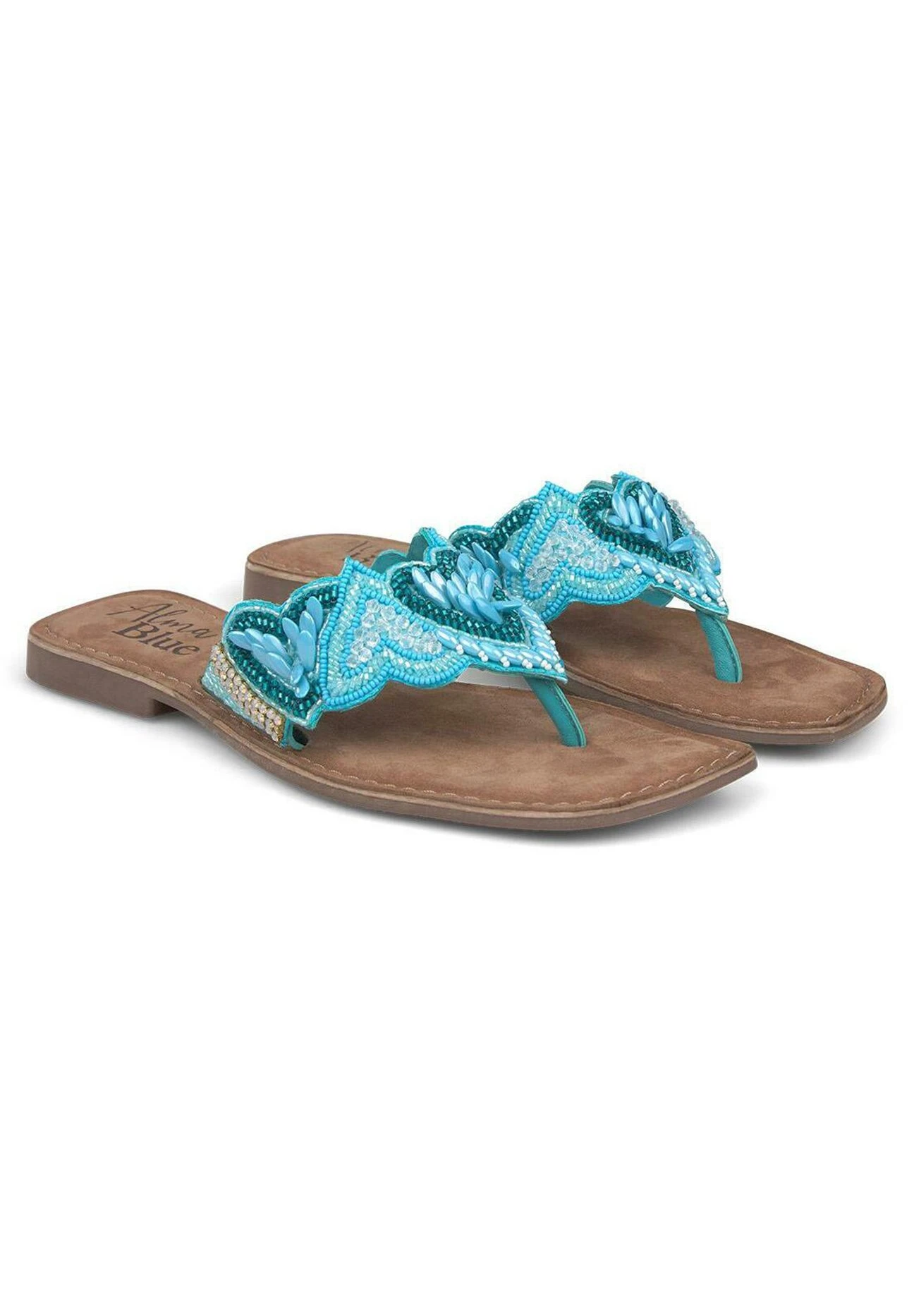 Alma En Pena Sanela - Sandalias Planas - Azul 4 Alma En Pena Sanela - Sandalias Planas - Azul - Imagen 2