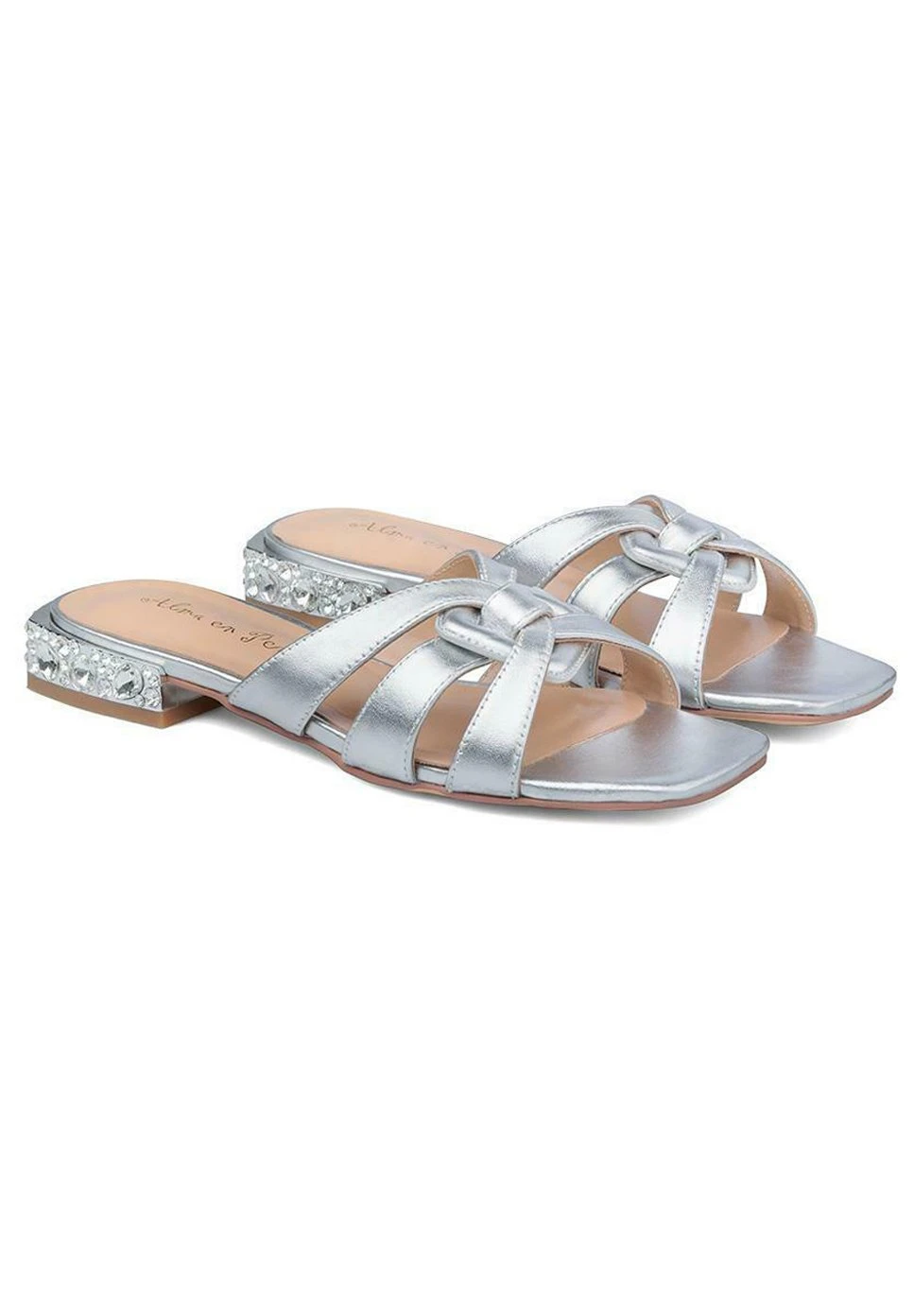 Alma En Pena Saren - Sandalias Planas - Plata 4 Alma En Pena Saren - Sandalias Planas - Plata - Imagen 2