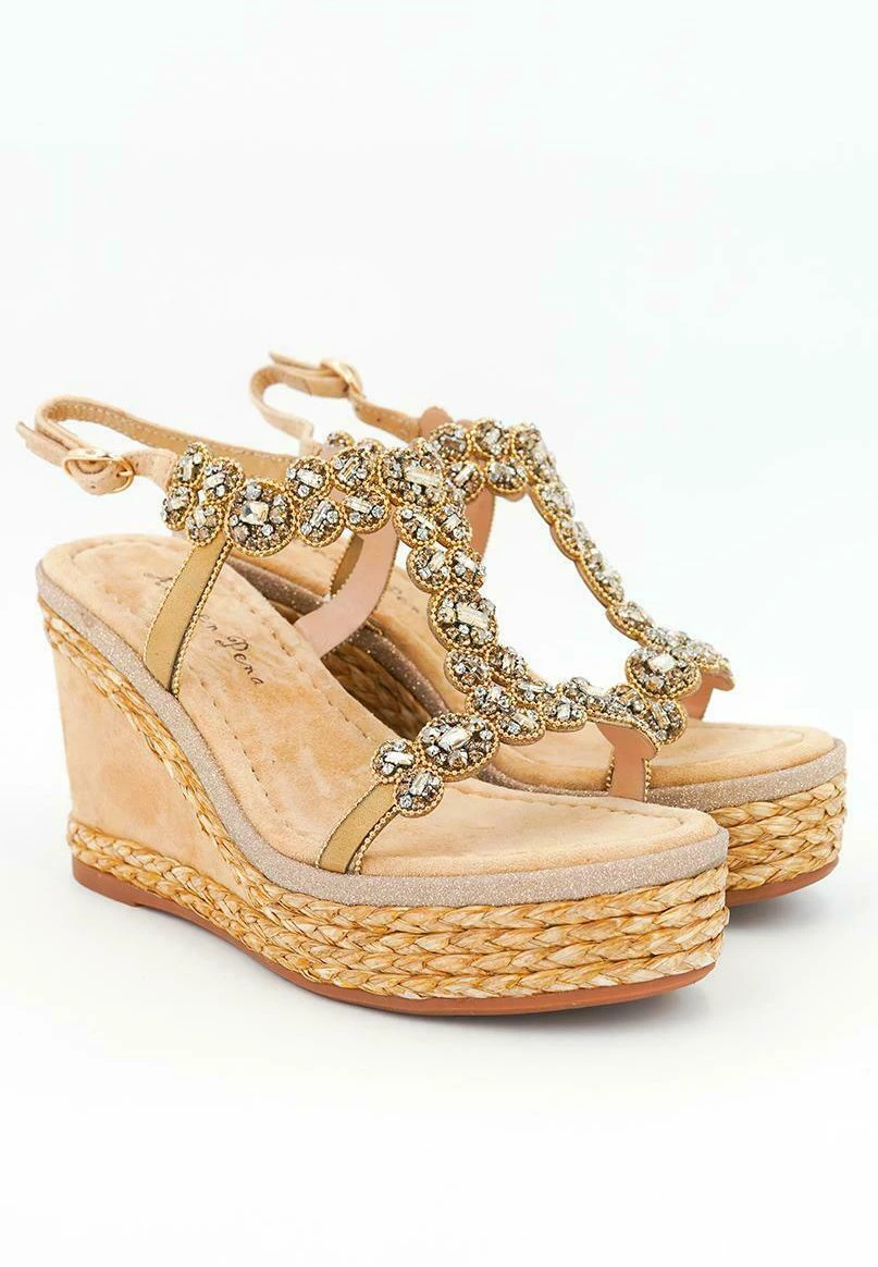 Alma En Pena Osaka - Sandalias De Cuña - Sand 4 Alma En Pena Osaka - Sandalias De Cuña - Sand - Imagen 2